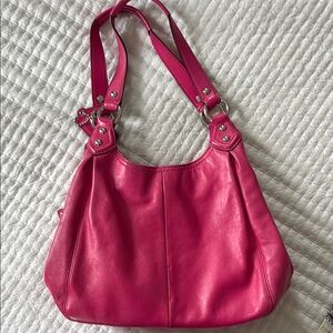 Pink Leather Shoulder Bag
